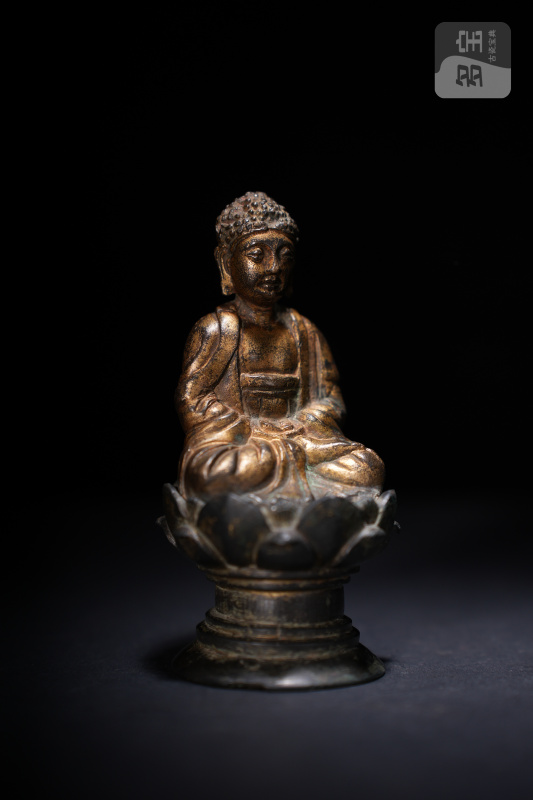 明 铜漆金阿弥陀佛 - 图3